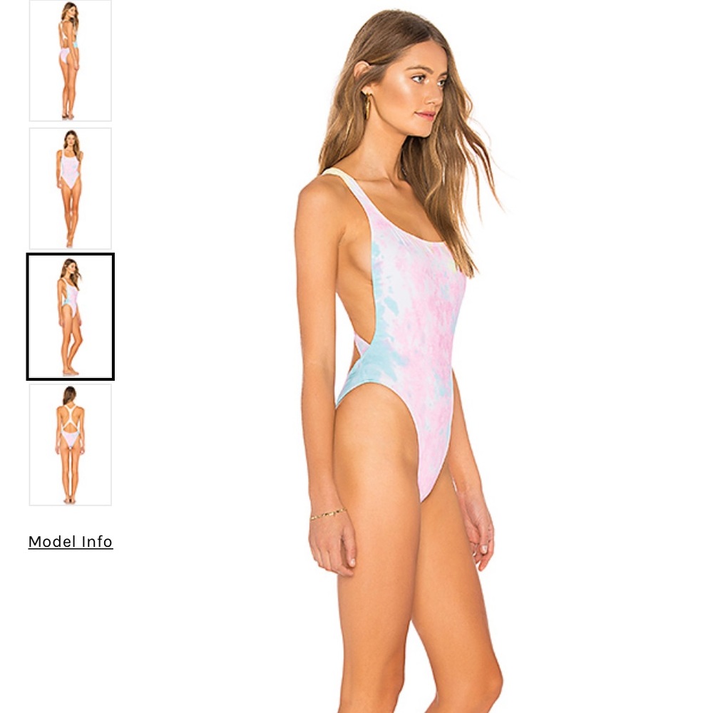 Anthro Solid & Striped Tie-Dyed One Piece Swimsuit - Picture 7 of 8